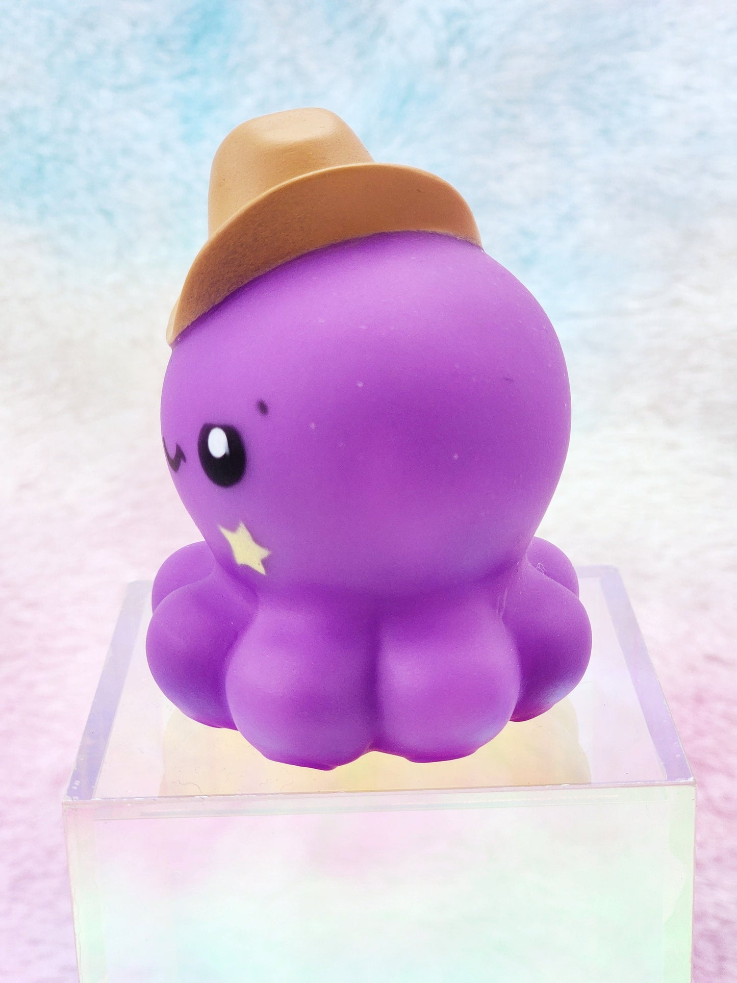 Cowboy Octopus Sea Ocean Animal Themed Purple Rubber Figure Rubber Animal Animals Rubber Duck Ducks - Purple Brown Black - Individual