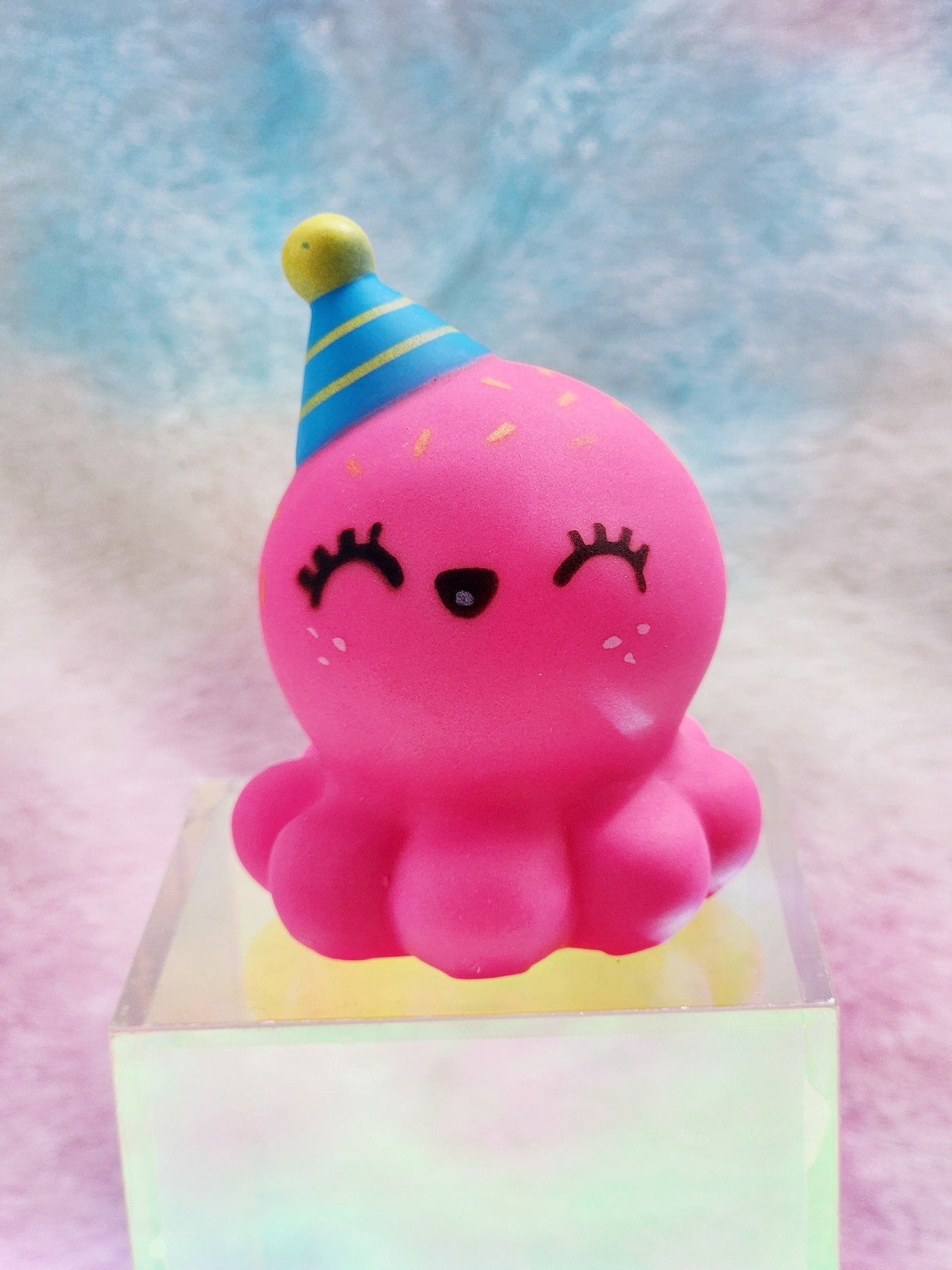 Birthday Octopus Sea Ocean Animal Themed Pink Rubber Figure Rubber Animal Animals Rubber Duck Ducks - Pink Green Blue  - Individual