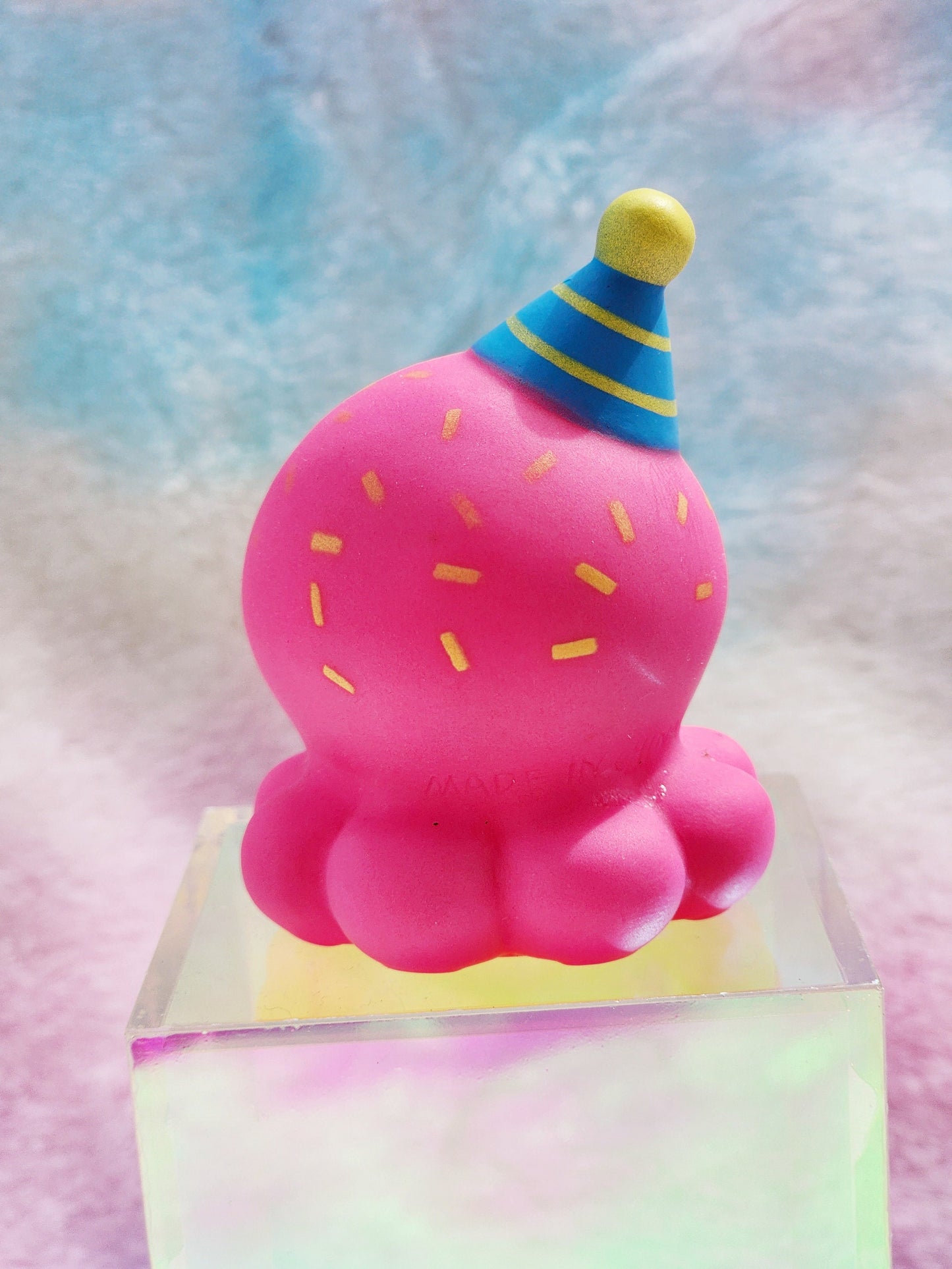 Birthday Octopus Sea Ocean Animal Themed Pink Rubber Figure Rubber Animal Animals Rubber Duck Ducks - Pink Green Blue  - Individual