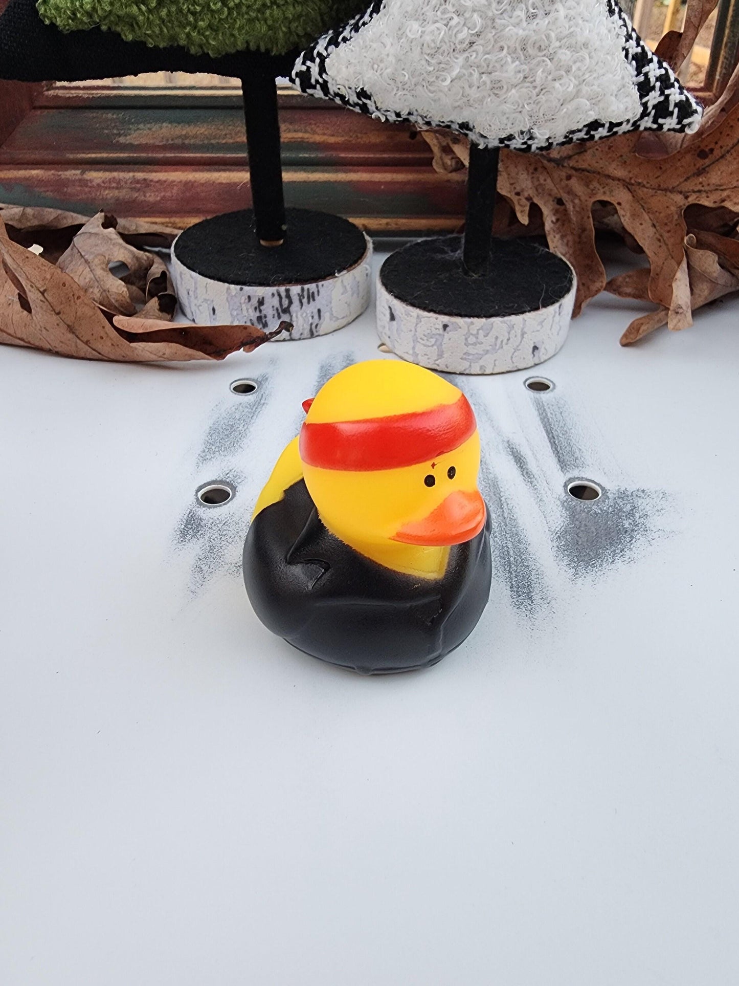 Biker themed yellow rubber duck ducks - red purple blue black - individuals or pack of 4