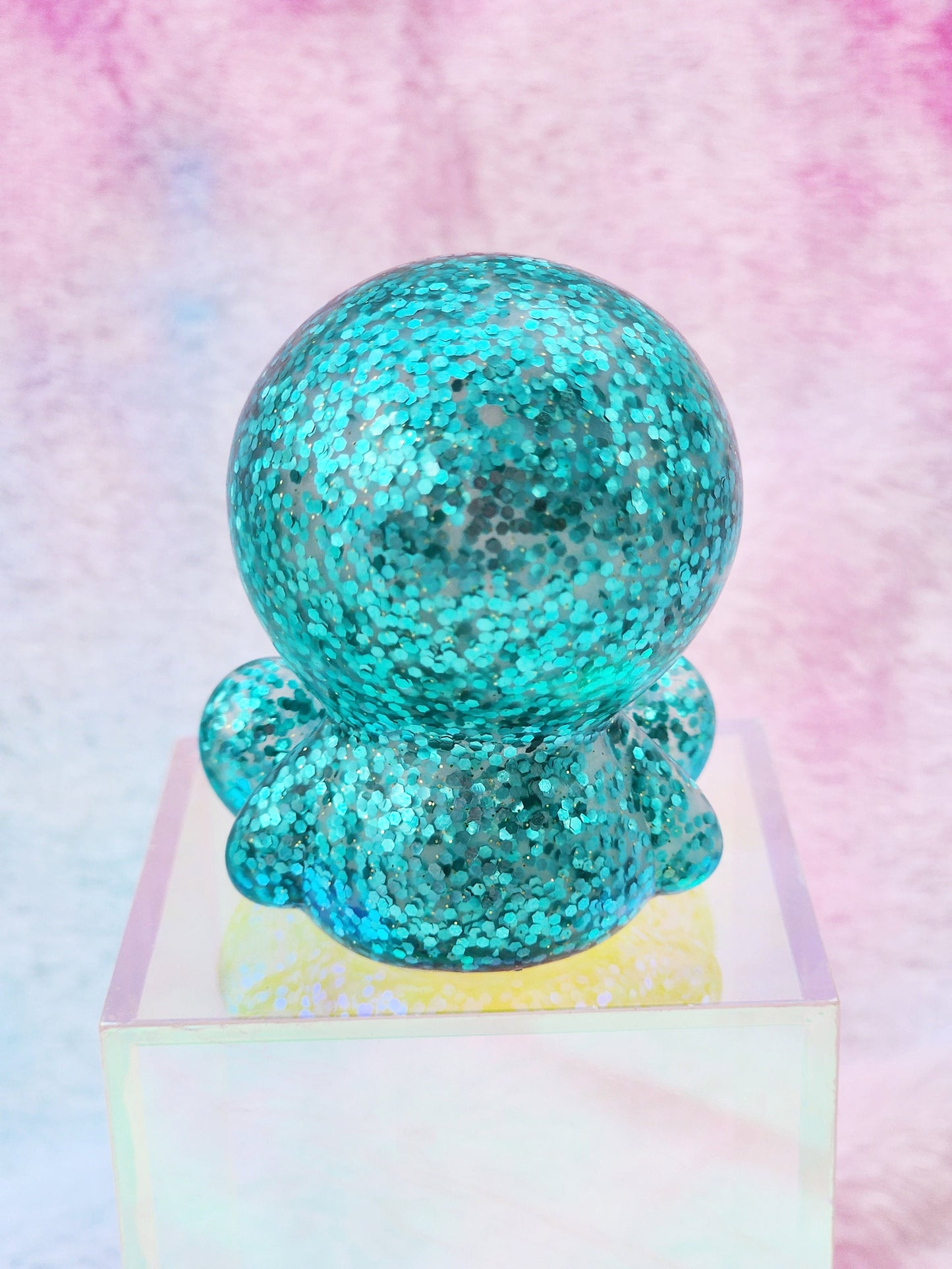 Aqua Glitter Alien | Cute Novelty Gifts | Alien Lover | Office Desk Toy | Extraterrestrial Lover | Gift for Friend | Individual