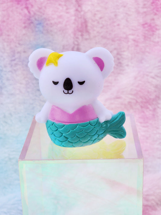 Mermaid Ocean Koala Animal Themed White Rubber Figure Rubber Animal Animals Rubber Duck Ducks - White Yellow Blue Pink - Individual