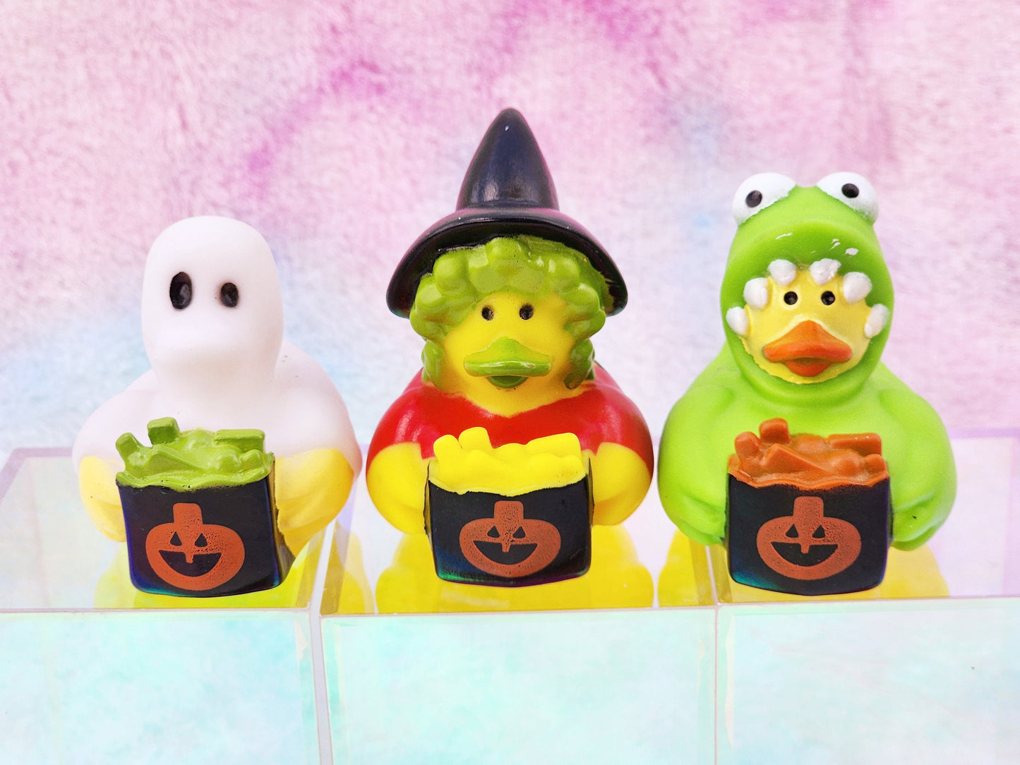 Costume Themed Yellow Rubber Duck Ducks - Dinosaur Ghost Witch Candy - Individuals or Pack of 3