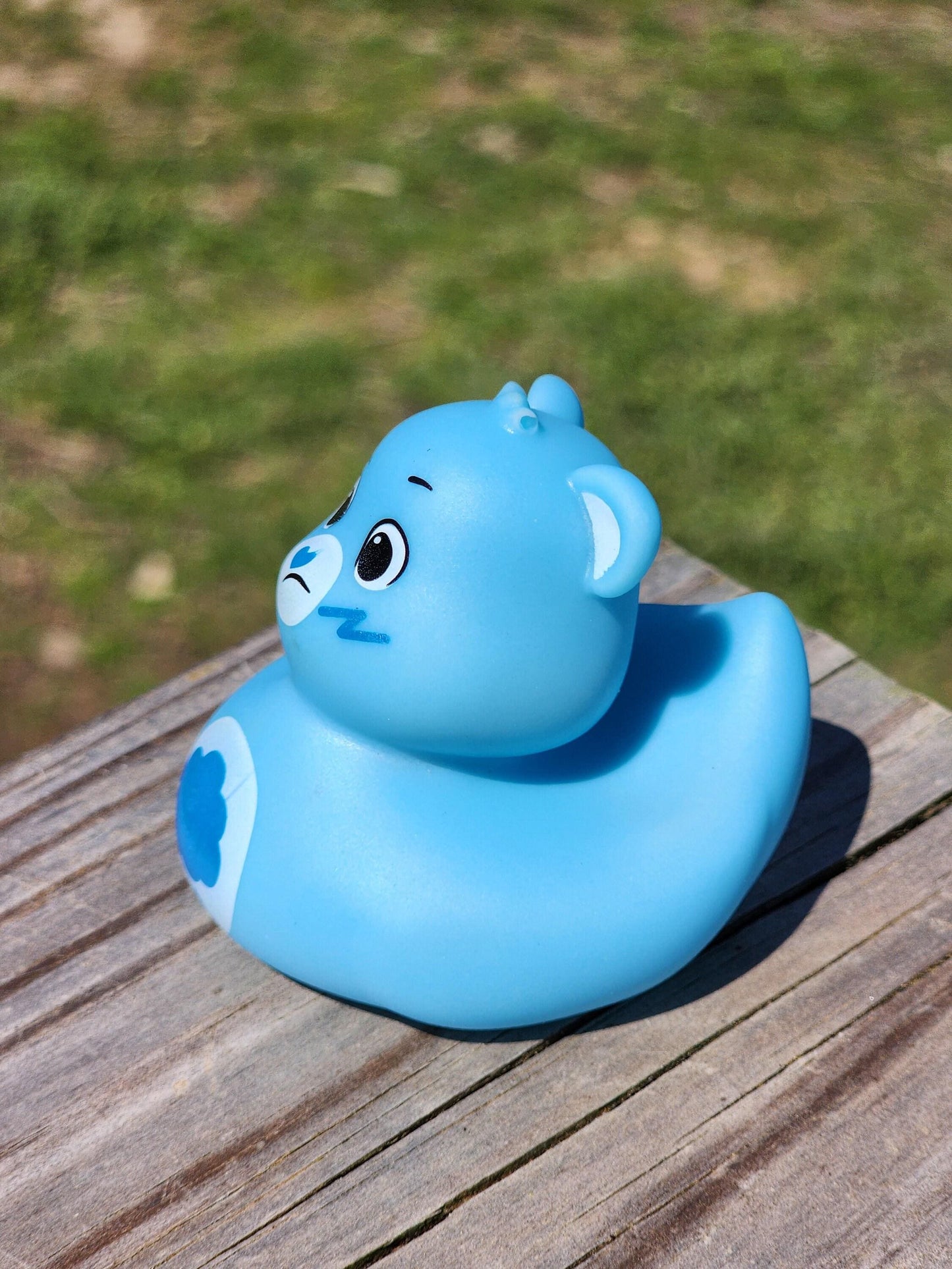 Angry blue care bear rubber ducks | cute novelty gift | gift for millennial | office desk toy | gift for friend | individual item