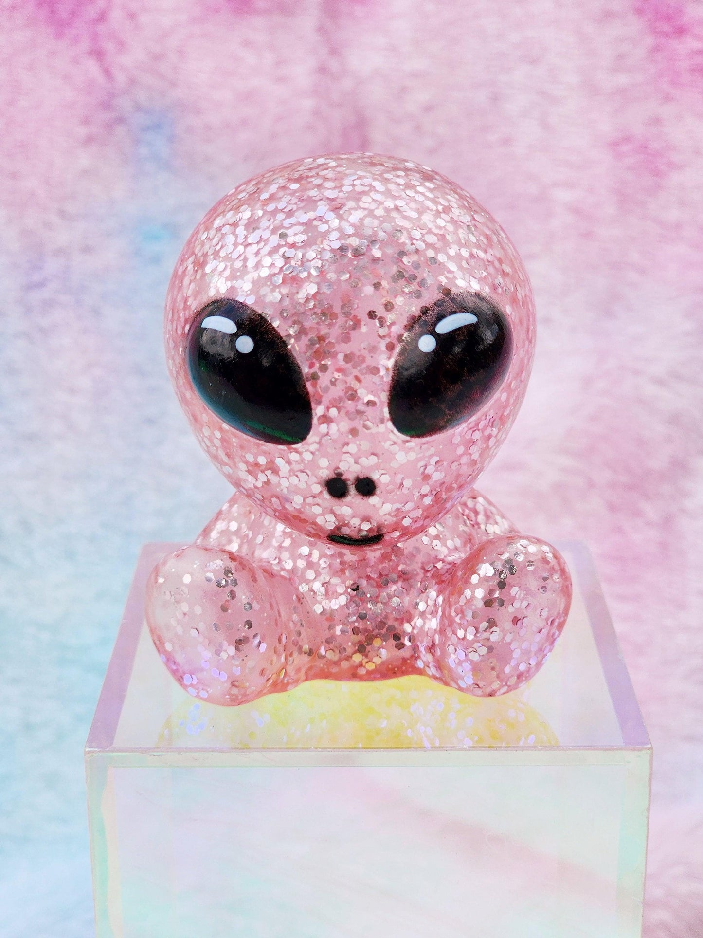 Pink glitter alien | cute novelty gifts | alien lover | office desk toy | extraterrestrial lover | gift for friend | individual